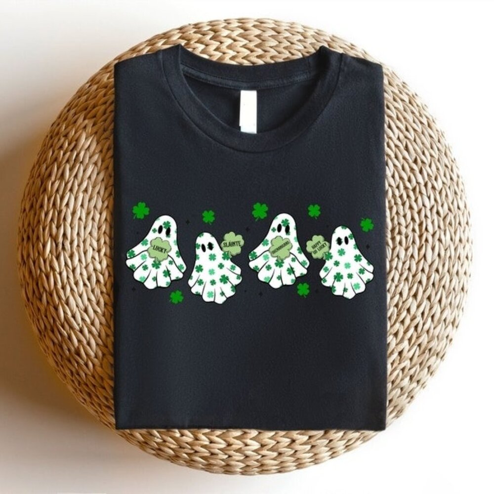 St. Patrick’s Day Ghost Shirt, St Patricks Day T-Shirt - Picture 1 of 3